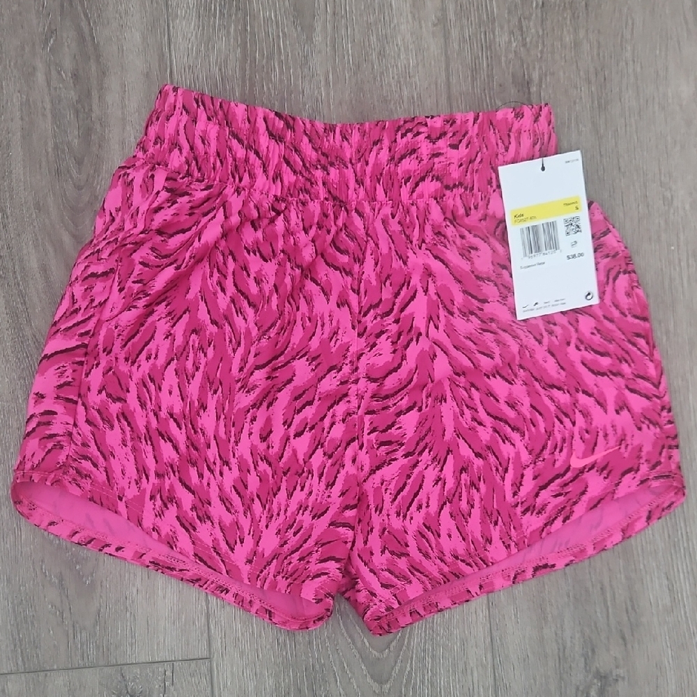 Nike Pink Patterned Kid's Running Shorts Size S